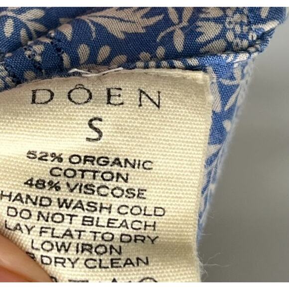 DOEN Sz S Small Blue Garden Bloom Floral Minta Dress Organic Cotton Viscose NWT - Picture 6 of 11